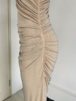 Robe longue sirène élégante à sequins et strass, asymétrique à une épaule, avec détails drapés, vente en gros, directement de l'usine de vêtements