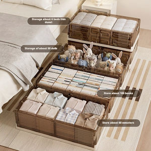 집 침대 아래 보관 용기 옷 신발 용기 플라스틱 접이식 언더 베드 수납 용 바퀴 - Product Image 4