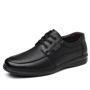 Último modelo de zapatos de vestir para hombre negro 38-44 zapatos formales de negocios con cordones de cuero de vaca real para hombre calidad de exportación de fábrica - Product Image 1