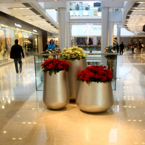 Jardinera elíptica de fibra de vidrio, estilo nórdico moderno, juego de macetas para decoración de interiores de centros comerciales - Product Image 1