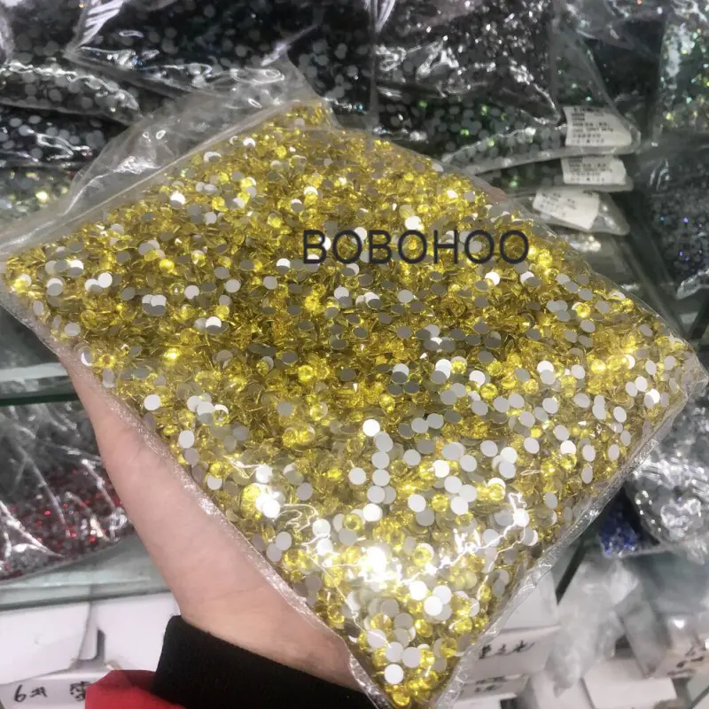 BOBOHOO Wholesale SS3-SS30 Normal Faceted Flat Back Round Glass Stones Crystal Rhinestones For Clothes