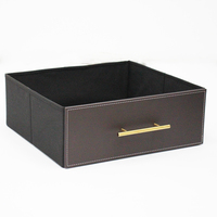 Tour de rangement en cuir noir et doré, 6 tiroirs, large, tour de rangement, commode, robes tv, meubles de chambre à coucher
