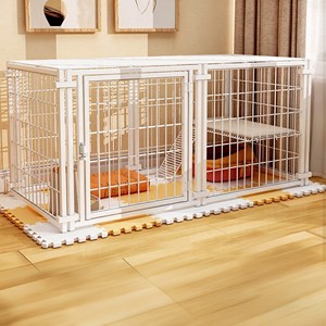 <span class=keywords><strong>Cage</strong></span> pour animaux de compagnie en métal, <span class=keywords><strong>cage</strong></span> à lapins d'intérieur détachable avec rampe, parc de jeu multi-niveaux pour chatons, furets et petits chiots (noir/blanc) - Product Image 5
