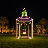 Zwiebel-Kuppel Ramadan-Pavillon LED-Lichterkette Halbmond-Dach Grüner Gürtel Bogen Ramadan-Motiv-Licht für Hotel-Rasen Ramadan-Dekoration IP65