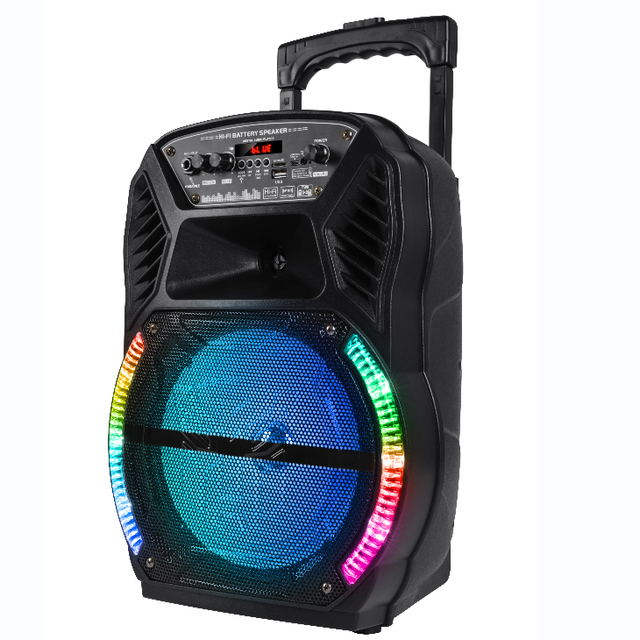 8 Inch Portable Wireless Blue Tooth Trolley Speaker With LED Light Karaoke Speaker