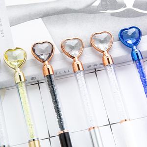 Pulpen Bentuk Hati Kristal Berlian 1.0mm, Alat Tulis Kantor Logo Kustom, Hadiah - Product Image 3