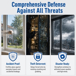 Película <span class=keywords><strong>de</strong></span> Seguridad Transparente Anti-Impactos <span class=keywords><strong>de</strong></span> 12 Mil, Película PET <span class=keywords><strong>de</strong></span> Corte Personalizado para Protección <span class=keywords><strong>de</strong></span> Ventanas <span class=keywords><strong>de</strong></span> <span class=keywords><strong>Vidrio</strong></span> <span class=keywords><strong>en</strong></span> Residencias, Oficinas y Tiendas - Product Image 1