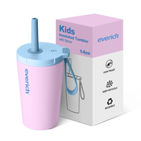 Gobelet isotherme sous pression en acier inoxydable 18/8 de 14 oz pour bébé, avec logo personnalisé ODM/OEM, couvercle sans BPA et poignée, maintien thermique de 8 à 18 heures