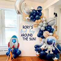 Ensemble de ballons en latex en forme de fusée sur le thème de l'espace avec arche de guirlande pour décorations de fête d'anniversaire d'enfants, multi-occasions