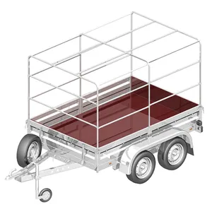 10T Heavy Duty Double Axle Four Wheel Rear Tipping Farm Trailer Automatic for Heavy Material Transport for Peanut Farm