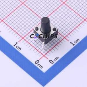 KH-6X6X9H-TJ Tactile Switch Through hole Component (THT)-4P,6x6mm Switch Single Pole Single Throw Round Button 2.6N Through Hole - Product Image 1