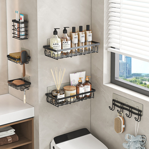 Étagère <span class=keywords><strong>de</strong></span> salle <span class=keywords><strong>de</strong></span> bain adhésive antirouille pour serviette <span class=keywords><strong>de</strong></span> bain <span class=keywords><strong>Organisateur</strong></span> <span class=keywords><strong>de</strong></span> rangement <span class=keywords><strong>de</strong></span> <span class=keywords><strong>cuisine</strong></span> bon marché Lot <span class=keywords><strong>de</strong></span> 6 - Product Image 3