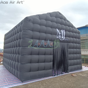 Carpa Inflable Negra Personalizada para Discoteca con Cortina en la Puerta, Carpa Inflable Cúbica para Eventos y Fiestas al Aire Libre para Alquiler - Product Image 4
