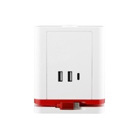 Protection contre les surtensions Design EU Prise de courant Cube Multiprise de bureau Prise de courant blanche à 3 voies avec USB et câble de chargement