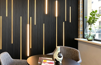 Panel de Pared Floral Moderno de WPC con Iluminación para Uso Comercial en Baños y Almacenes