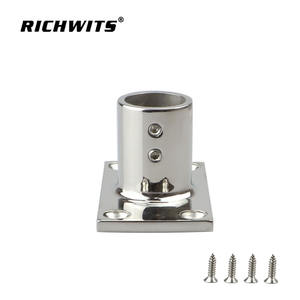 Base de Pasamanos para Yate de Acero Inoxidable 316 con Acabado Pulido Espejo y Tubo Inferior Cuadrado de 90 Grados, Herraje Esencial para Veleros - Product Image 5