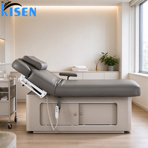 Cama de Tratamiento Eléctrica de Lujo Kisen, Diseño Tradicional en Cuero Sintético, Mesa de Masaje Facial para Salón de Belleza, 2 Motores - Product Image 6