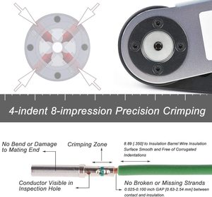 JRready JRD-HDT-48 Deutsch Crimper/HDT-48-00 Liên Hệ Rắn Công Cụ Uốn Dây 12-22AWG Cho Deutsch 12 #, 16 #, 20 # Terminal - Product Image 5