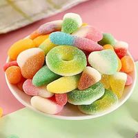 Wholesale Custom Private Label Halal Bulk Fruity Ball Shape Gummy Candy Sugar Content Manufacturers Sour Fruit Flavour 24 Months