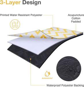 Suprimentos Fabricação Têxtil Tapete Ao Ar Livre Quilting Cobertor De Piquenique Ponderado Tapetes De Piquenique Chevron Com Cantos Pesados - Product Image 3