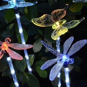 Luces Solares de Jardín con Forma de Libélula, Lámpara LED de Estaca para Decoración Exterior, Resistente al Agua, Alimentada por Energía Solar - Product Image 1