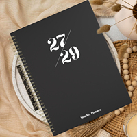 Planificateur mensuel A4, carnet à spirales, onglets d'indexation mensuels colorés, papier de haute qualité facile à écrire, 100 g/m², pour l'école et le bureau