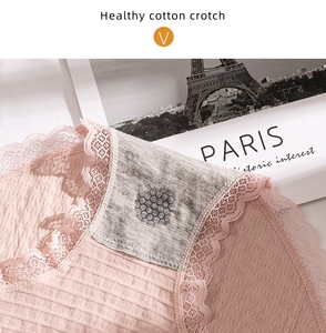 High Quality <strong>Women's</strong> Mid-waist Briefs Cotton Lace Breathable Seamless Plus Size Underwear <strong>Women's</strong> Sexy <strong>Slip</strong> - Product Image 5
