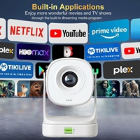 Proyector Recargable para Exteriores con Batería HD 720P, Compatible con Decodificación de Video 4K, Tiro Corto, Sistema Android 12, 150ANSI Lúmenes