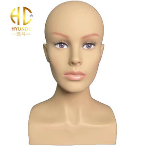 Cabeza de maniquí afroamericano femenino con hombros para exhibición de peluca cabeza de Maniquí de PVC herramienta de extensión de cabello - Product Image 1