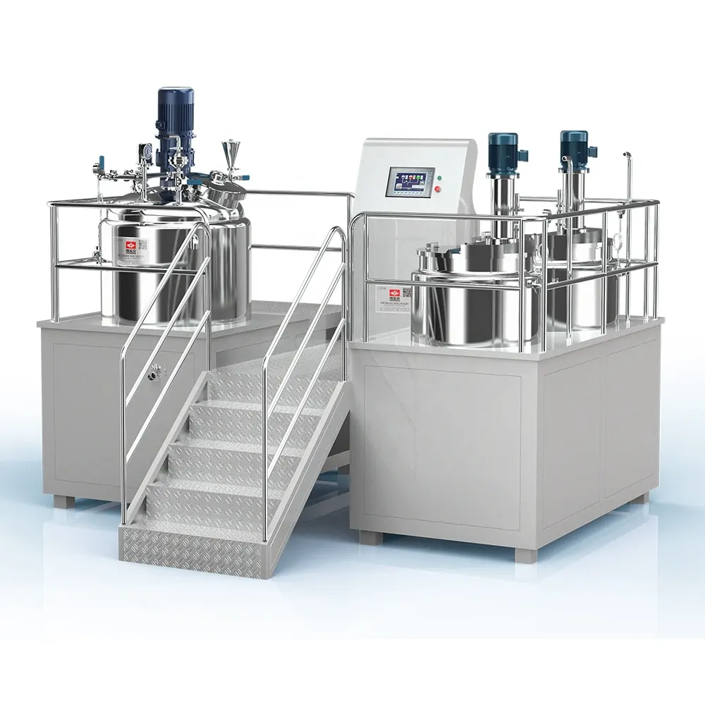 Gz 1000L Hydraulic Lifting PMK-A Mixer Vacuum Emulsifying Mixer Cosmetic Homogenizer Cream Emulsifying Mixer Blending