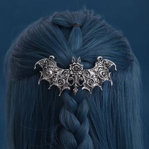 Pinza de Pelo Vikinga Retro con Diseño Floral de Murciélago para Mujer, Estilo Gótico Noruego, Accesorios para Fiestas, Pinza de Pelo con Murciélago y Flor - Product Image 3