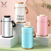 Boîte à lunch isotherme en acier inoxydable 304, récipient alimentaire thermique multi-couches, conteneur alimentaire thermique portable avec poignée