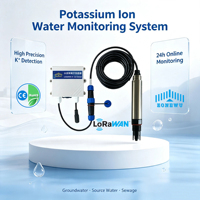 Capteur d'ions potassium industriel LoRaWAN, moniteur d'eau en ligne pour la détection des eaux souterraines, des eaux de source et des eaux usées industrielles