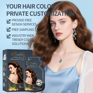 OEM Private Label bustina per <span class=keywords><strong>capelli</strong></span> colorante Shampoo colore per <span class=keywords><strong>capelli</strong></span> per 100% <span class=keywords><strong>capelli</strong></span> grigio piccolo pacchetto di piante estratto bolla colorante - Product Image 4