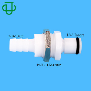 Conector de desacoplamiento rápido OEM 14 con conexión de púas, material PVDF, con válvula de retención de resorte, rosca G, accesorio de plomería de baja presión - Product Image 3