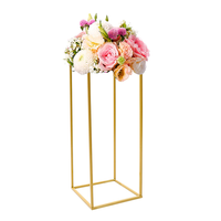 Grand support de colonne de Table rectangulaire en métal doré Vases géométriques support de fleurs décoration de centres de Table de mariage