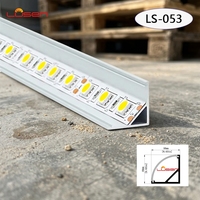 Profilé en aluminium LED LS-053 avec diffuseur, longueur personnalisable 2M/1M, pour éclairage décoratif à bande LED