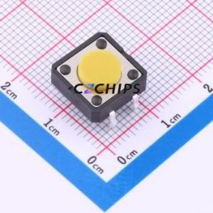 TP11013550 Tactile Switch Through hole Component (THT),12x12mm Switch Single Pole Single Throw Round Button 3.5N Through Hole - Product Image 1