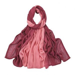 BESTELLA Autumn New Gradient Malay Indonesian Rayon Scarf Hot-Selling Women's Wide-Brimmed Modal Breathable Scarf for Summer - Product Image 5