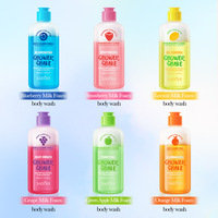 Gel Douche Moussant SADOER au Lait de Fraise, Hydratant, Contrôle du Sébum, Parfum Rafraîchissant, 300ml, Soin Lavant pour Hommes