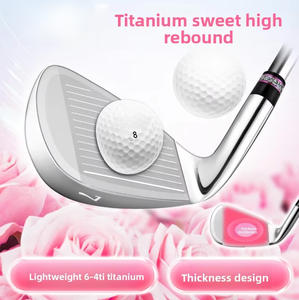 Ensemble complet de clubs de golf personnalisés pour femmes, flex R, rebond élevé, faible centre de gravité, OEM, titane, graphite, acier, caoutchouc, droitier, GFS-01 - Product Image 3