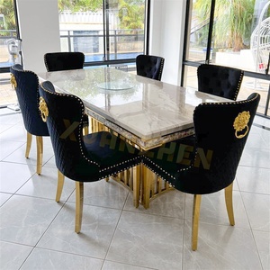 Xuanzhen phòng ăn đồ nội thất bán buôn bàn ăn đặt bàn ăn hiện đại Bộ bàn ăn nhà hàng đá cẩm thạch bàn ăn để bán - Product Image 5