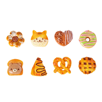 Ornements en résine 3D de dessins animés, DIY, pour coques de téléphone et décorations de chaussures, jouet alimentaire artificiel en forme de pain Kawaii, avec accessoire de colle, Noël