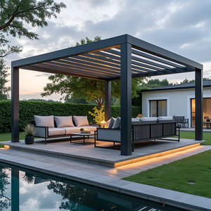 Gazebo in lega di alluminio Pergola esterno padiglione cinese 3x3x4m <span class=keywords><strong>3x6m</strong></span> 4x6m telaio in legno con arco