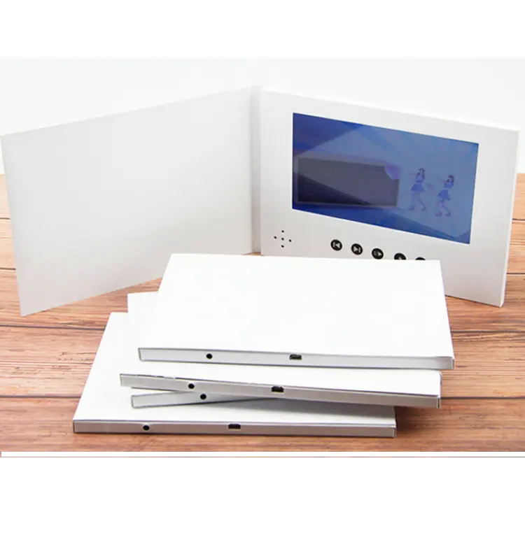 White blank video books paper LCD video greeting cards