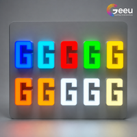 Enseignes lumineuses 3D en acrylique personnalisées avec logo LED, lettres en résine ambrée, affichage lumineux pour comptoir de marque et mur d'accentuation