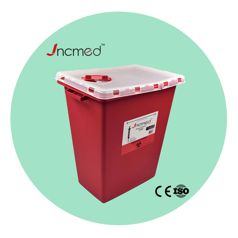 JCMED пластиковый контейнер для острых изделий, 8 галлонов, фирменный автоматический шприц с коробкой