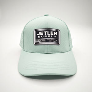 หมวกแก๊ป 6 แผง ปักโลโก้ PVC แบบกำหนดเอง หมวก Snapback แบบมีรูระบายอากาศ กันน้ำ สีเขียว ปีกแบน หมวกเบสบอล หมวกกอล์ฟประสิทธิภาพสูง - Product Image 5