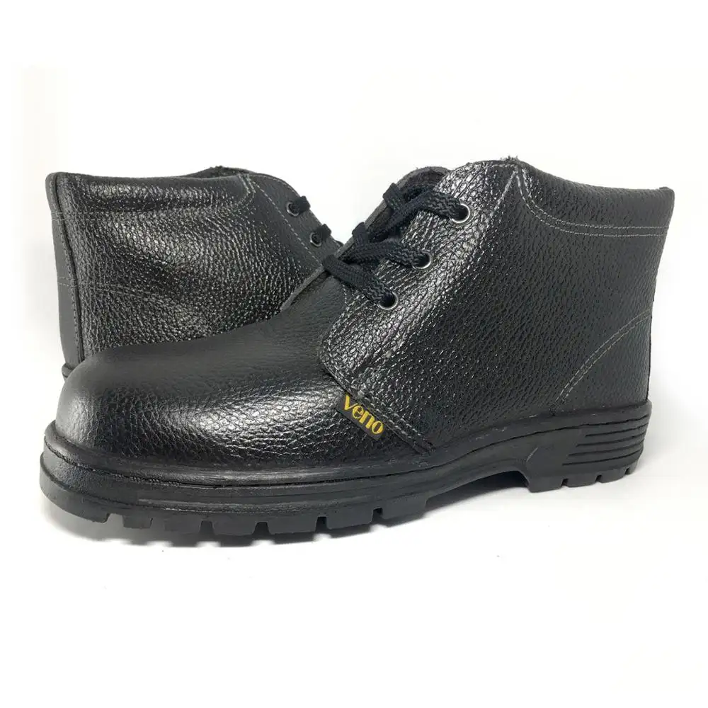 2019 black leather Laced Safety Boot anti static industrial work safety shoe manufacturer SP123