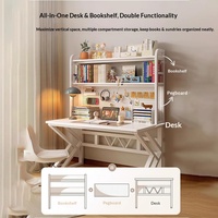 Bureau d'ordinateur simple avec étagère intégrée pour étudiant, maison, chambre, bureau, en panneau perforé